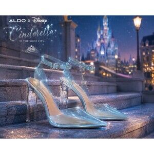 ALDO x Disney Cinderella Glass Slipper Heels Womens 7 Blue Bridal Wedding Shoes